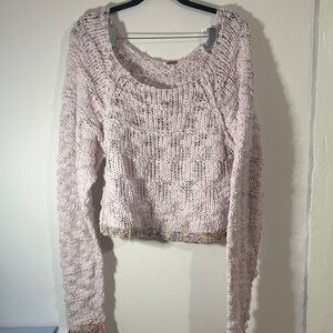 Free People Chunky Knit Sweater | Boho Textured | Slouchy Crop